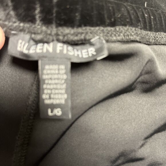 EILEEN FISHER Women’s Velour Pants Black Size Large (32x29) - Picture 8 of 9